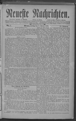 Neueste Nachrichten (Münchner neueste Nachrichten) Freitag 7. Januar 1881