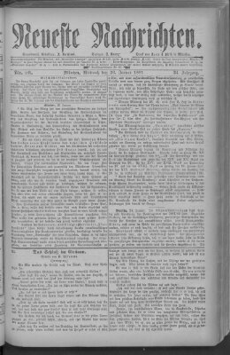 Neueste Nachrichten (Münchner neueste Nachrichten) Mittwoch 26. Januar 1881