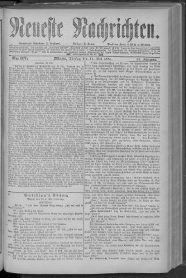 Neueste Nachrichten (Münchner neueste Nachrichten) Dienstag 17. Mai 1881