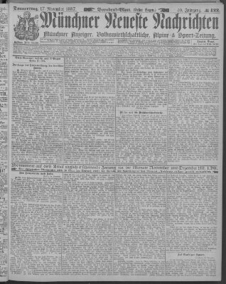 Münchner neueste Nachrichten Donnerstag 17. November 1887