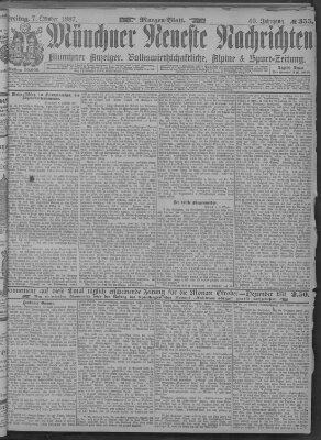 Münchner neueste Nachrichten Freitag 7. Oktober 1887