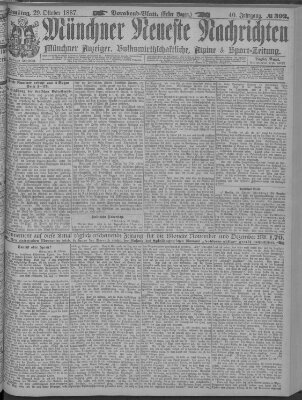 Münchner neueste Nachrichten Samstag 29. Oktober 1887