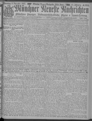 Münchner neueste Nachrichten Sonntag 6. November 1887