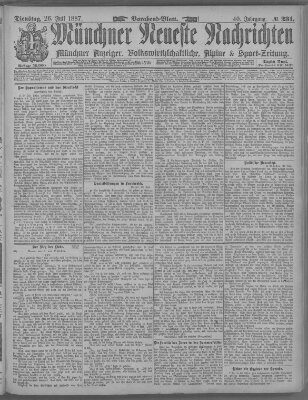 Münchner neueste Nachrichten Dienstag 26. Juli 1887