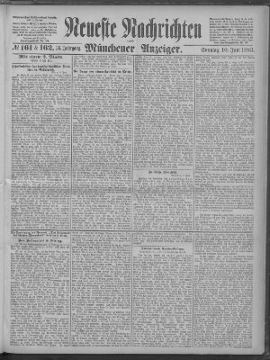 Neueste Nachrichten und Münchener Anzeiger (Münchner neueste Nachrichten) Sonntag 10. Juni 1883