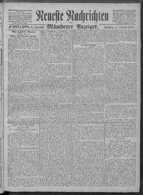 Neueste Nachrichten und Münchener Anzeiger (Münchner neueste Nachrichten) Sonntag 14. Oktober 1883