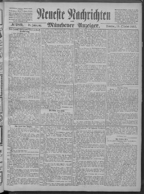 Neueste Nachrichten und Münchener Anzeiger (Münchner neueste Nachrichten) Dienstag 16. Oktober 1883