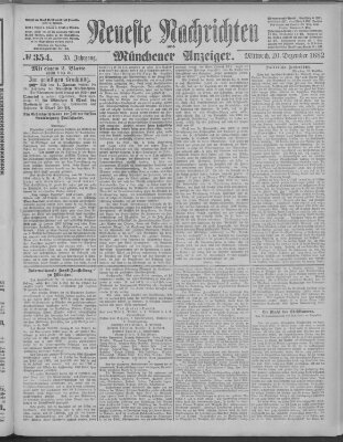 Neueste Nachrichten und Münchener Anzeiger (Münchner neueste Nachrichten) Mittwoch 20. Dezember 1882