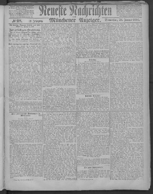 Neueste Nachrichten und Münchener Anzeiger (Münchner neueste Nachrichten) Donnerstag 28. Januar 1886
