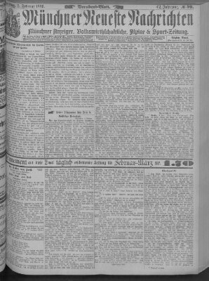 Münchner neueste Nachrichten Dienstag 5. Februar 1889