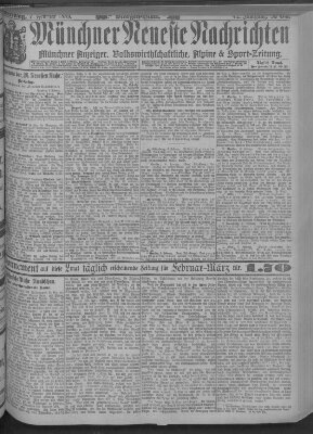 Münchner neueste Nachrichten Donnerstag 7. Februar 1889