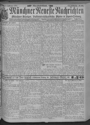 Münchner neueste Nachrichten Freitag 8. Februar 1889