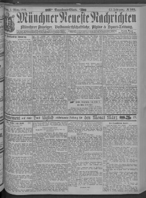 Münchner neueste Nachrichten Freitag 1. März 1889