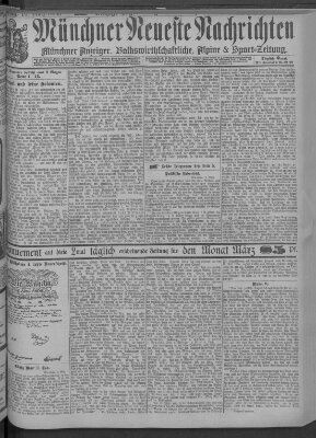 Münchner neueste Nachrichten Sonntag 10. März 1889