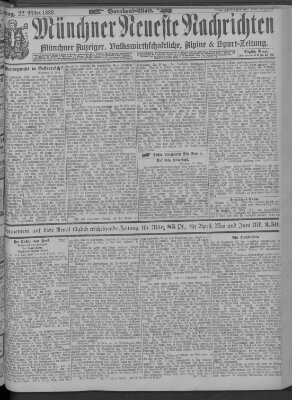 Münchner neueste Nachrichten Freitag 22. März 1889