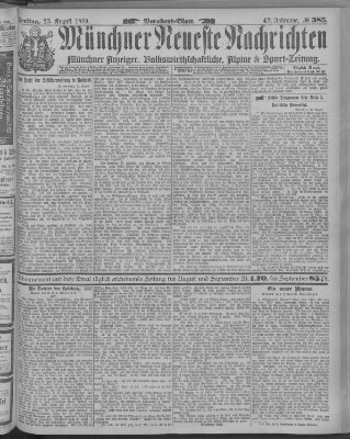 Münchner neueste Nachrichten Freitag 23. August 1889