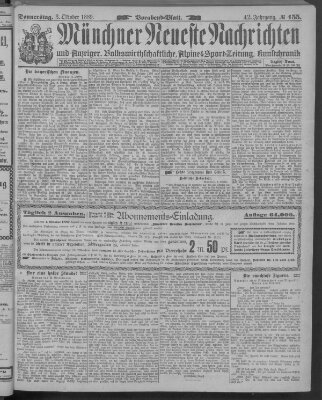 Münchner neueste Nachrichten Donnerstag 3. Oktober 1889