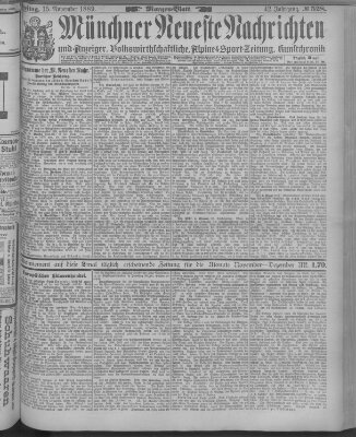 Münchner neueste Nachrichten Freitag 15. November 1889