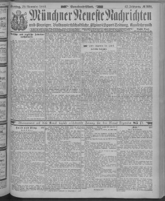 Münchner neueste Nachrichten Freitag 29. November 1889