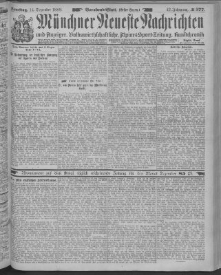 Münchner neueste Nachrichten Samstag 14. Dezember 1889