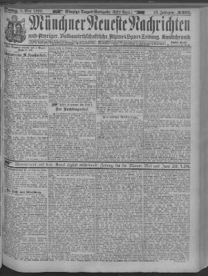 Münchner neueste Nachrichten Montag 5. Mai 1890