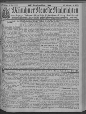 Münchner neueste Nachrichten Dienstag 6. Mai 1890