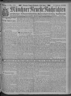 Münchner neueste Nachrichten Sonntag 18. Mai 1890