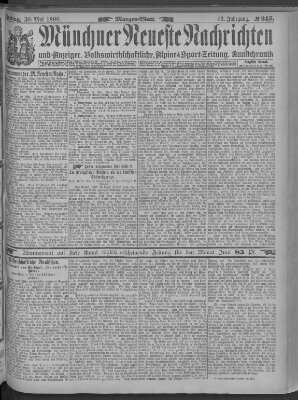 Münchner neueste Nachrichten Freitag 30. Mai 1890