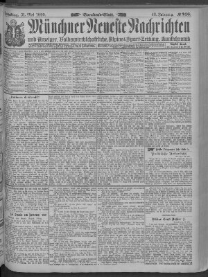 Münchner neueste Nachrichten Samstag 31. Mai 1890