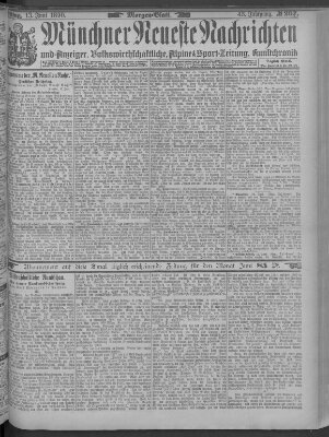 Münchner neueste Nachrichten Freitag 13. Juni 1890