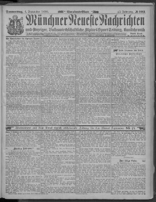 Münchner neueste Nachrichten Donnerstag 4. September 1890