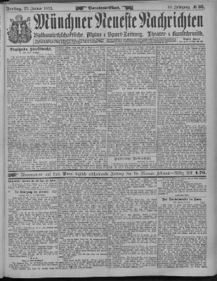 Münchner neueste Nachrichten Freitag 23. Januar 1891