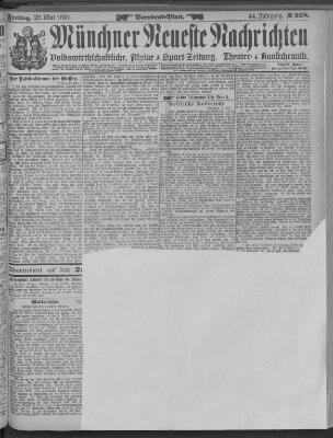 Münchner neueste Nachrichten Freitag 22. Mai 1891