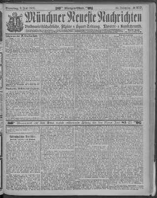 Münchner neueste Nachrichten Dienstag 9. Juni 1891