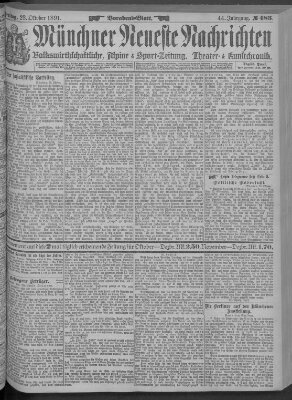 Münchner neueste Nachrichten Freitag 23. Oktober 1891