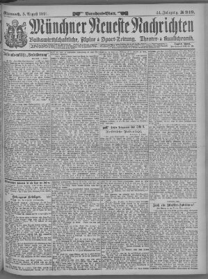 Münchner neueste Nachrichten Mittwoch 5. August 1891