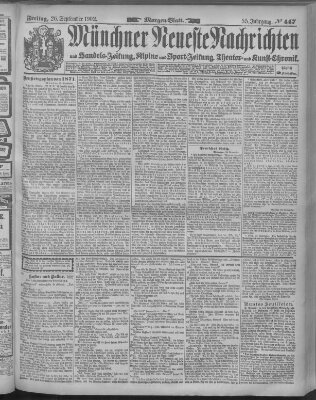 Münchner neueste Nachrichten Freitag 26. September 1902