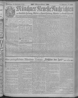 Münchner neueste Nachrichten Dienstag 30. September 1902