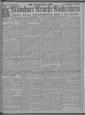 Münchner neueste Nachrichten Freitag 30. März 1888