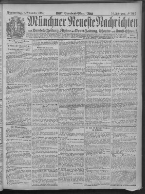 Münchner neueste Nachrichten Donnerstag 6. November 1902
