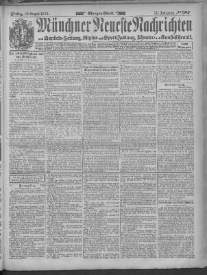 Münchner neueste Nachrichten Freitag 22. August 1902