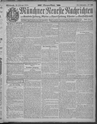Münchner neueste Nachrichten Mittwoch 28. Februar 1900