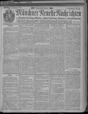Münchner neueste Nachrichten Freitag 10. Januar 1902