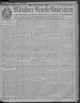 Münchner neueste Nachrichten Mittwoch 19. Februar 1902