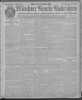 Münchner neueste Nachrichten Donnerstag 8. März 1900