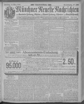 Münchner neueste Nachrichten Freitag 16. März 1900