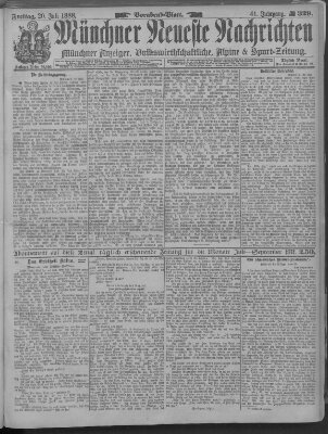 Münchner neueste Nachrichten Freitag 20. Juli 1888