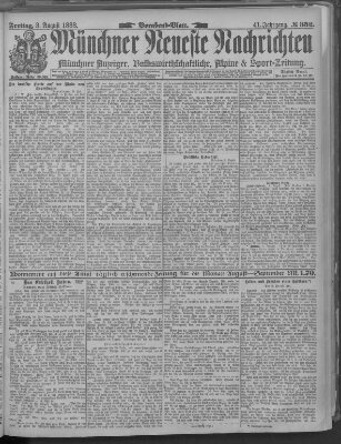 Münchner neueste Nachrichten Freitag 3. August 1888