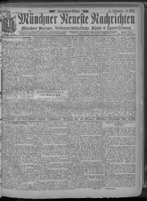 Münchner neueste Nachrichten Freitag 5. Oktober 1888