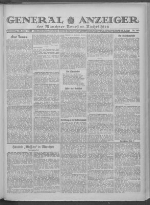 Münchner neueste Nachrichten Donnerstag 20. Juni 1929